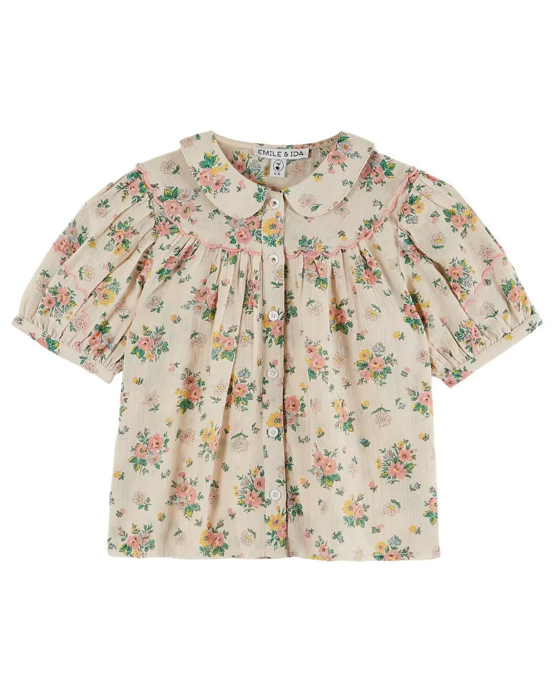 Printed Kids Pleated Blouse Top Shorts Set 2025 Summer EM Brand Embroidery Girl Princess Dress Denim Overalls Pant Children Set