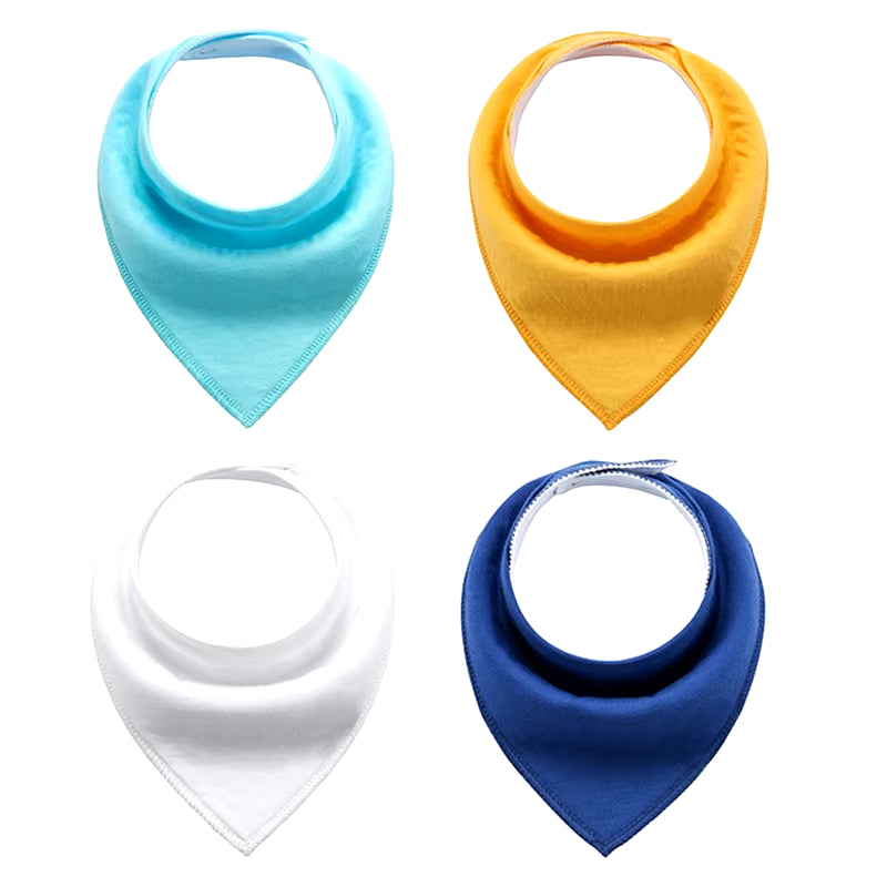 4Pcs Triangle Pure Color Baby Bibs Bandana Soft Baby Boy Baby Girl Wrap Multi-Use Feeding Burp Cloth Scarf Baby Accessories