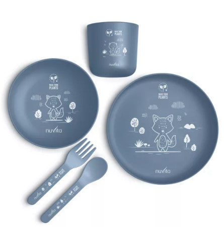 Nuvita Premium 5-Piece Feeding Set - Powder Blue Elegance