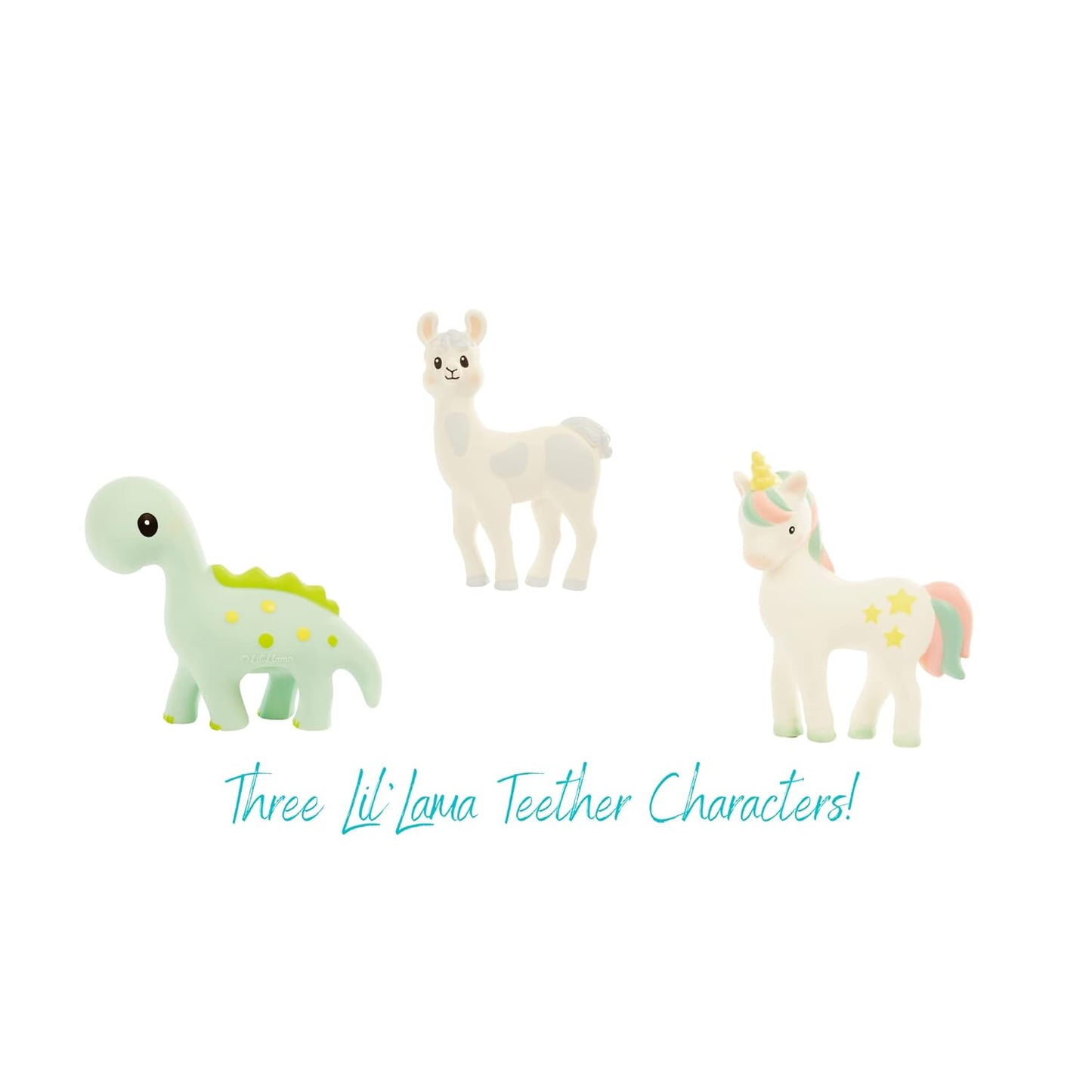 Baby Teething Toys, Dinosaur Teether for Toddler & Baby Boys and Girls, 100% Natural Rubber Squeaker, Bpa-Free, Soothe Sore Itchy Gums & Teething Pain (Dinosaur)