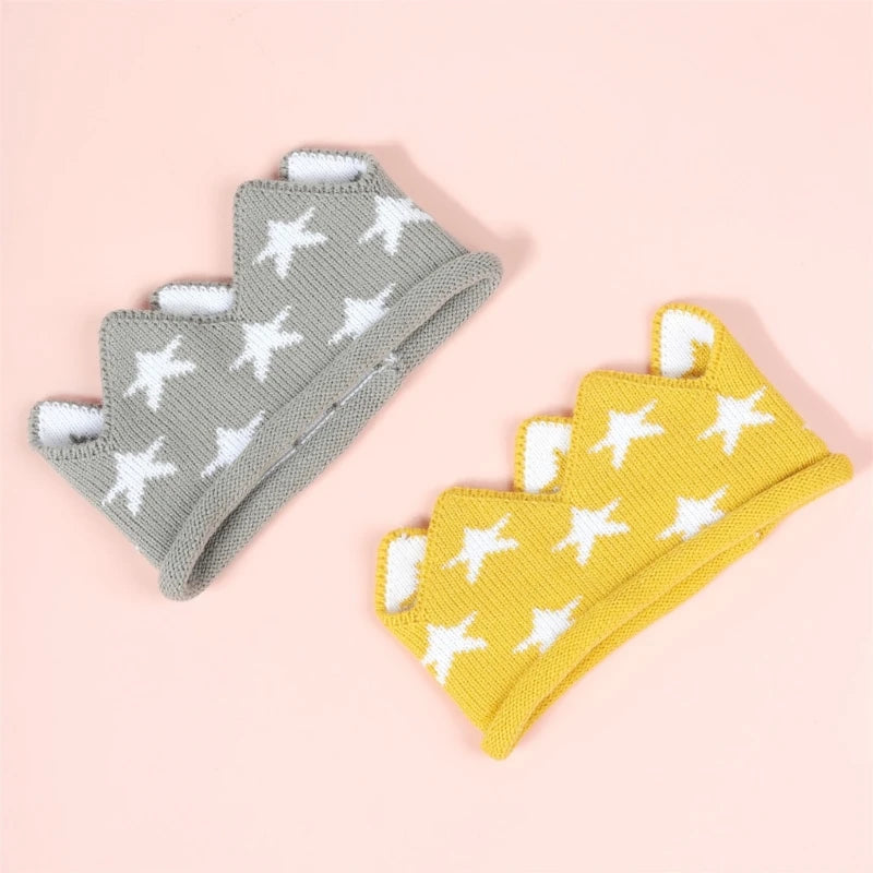 Star Crown Baby Hat Photography Props Autumn Winter Knit Newborn Baby Girl Boy Hat Turban Infant Crown Birthday Party Hat Cap