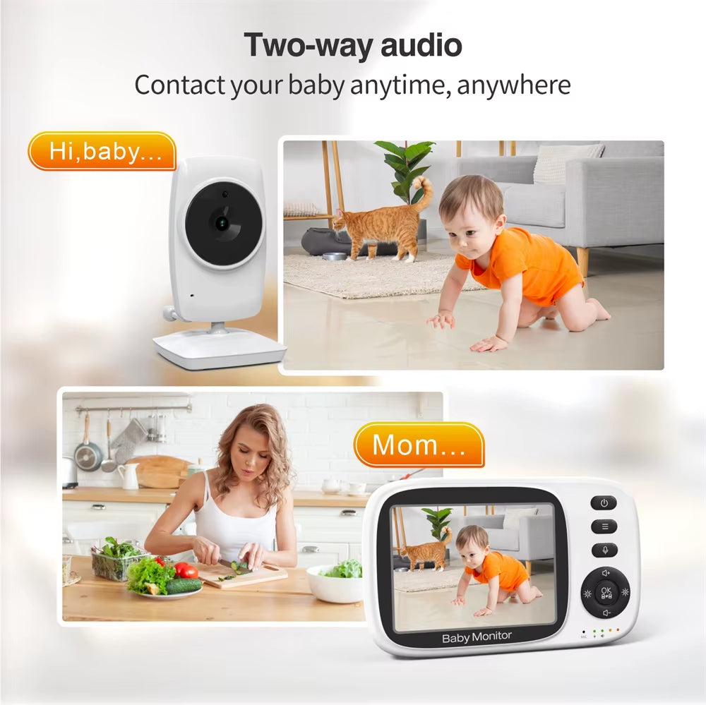 Video Baby Monitor 2.4G Wireless with 3.2 Inches LCD Two Way Audio Talk Night Vision Surveillance Security Camera Babyphone