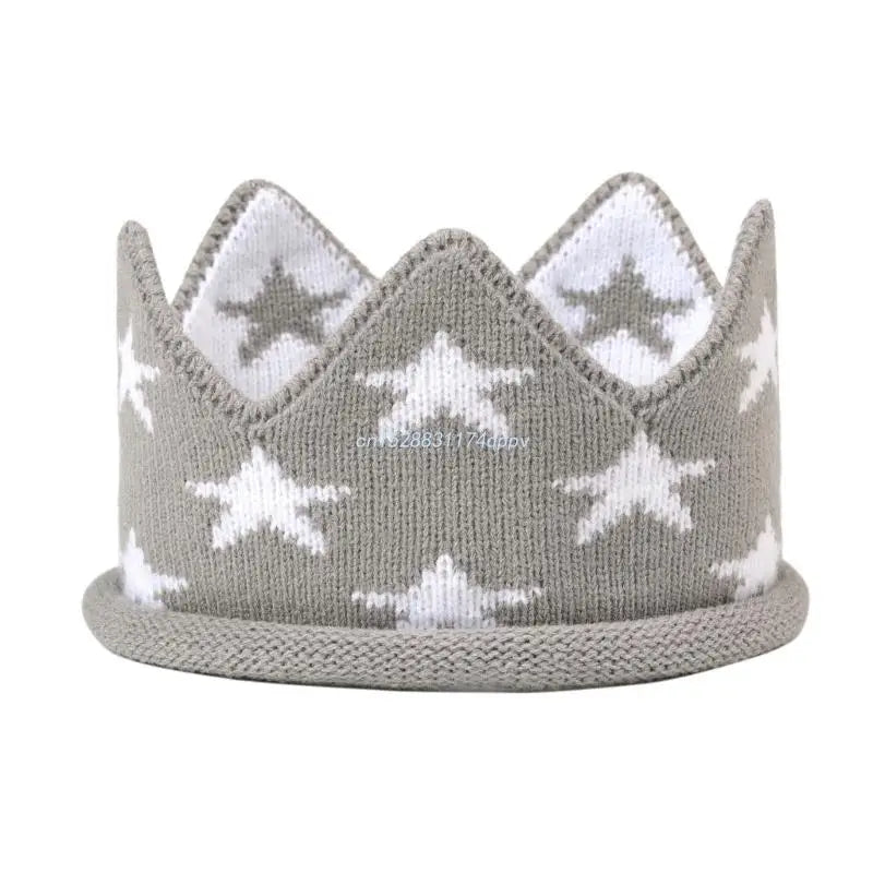Star Crown Baby Hat Photography Props Autumn Winter Knit Newborn Baby Girl Boy Hat Turban Infant Crown Birthday Party Hat Cap