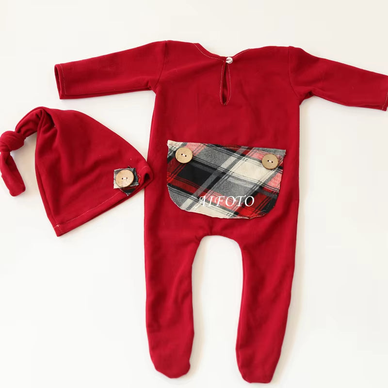 Newborn Photography Props Outfits Baby Girl Boy Clothing + Hat Christmas Birthday Rompers Photo Shoot Studio Accessories Flokati