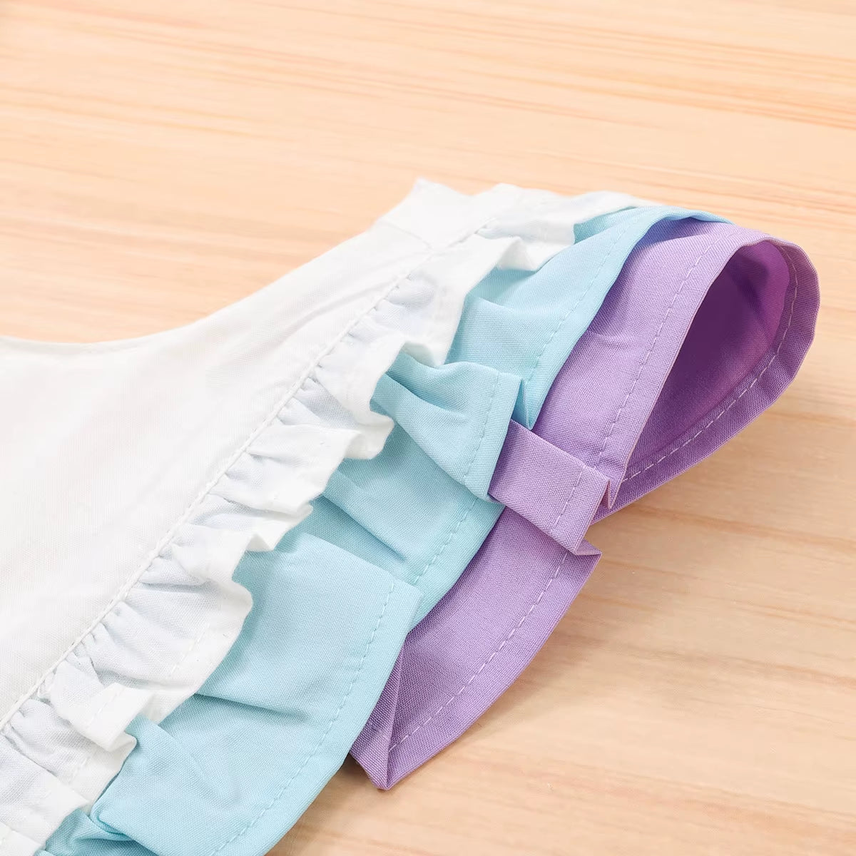 0-18M Newborn Baby Girls One Birthday Bodysuits Ruffles Short Sleeve Rainbow Print Jumpsuits