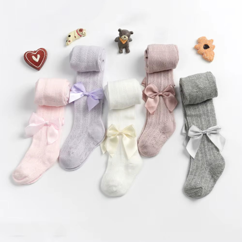 Summer Mesh Baby Girl Tights Cute Bows Solid Color Infant Toddler Pantyhose Breathable Soft Cotton Stockings Baby Girl Clothes