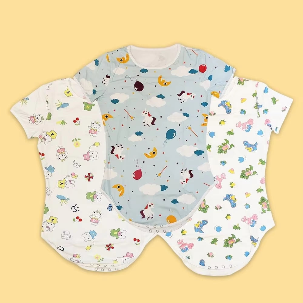 DDLG Adult Bodysuit Pajamas Snap Crotch Romper Onesie for Adult Baby Diaper Lover Boys for Adult Baby Girl
