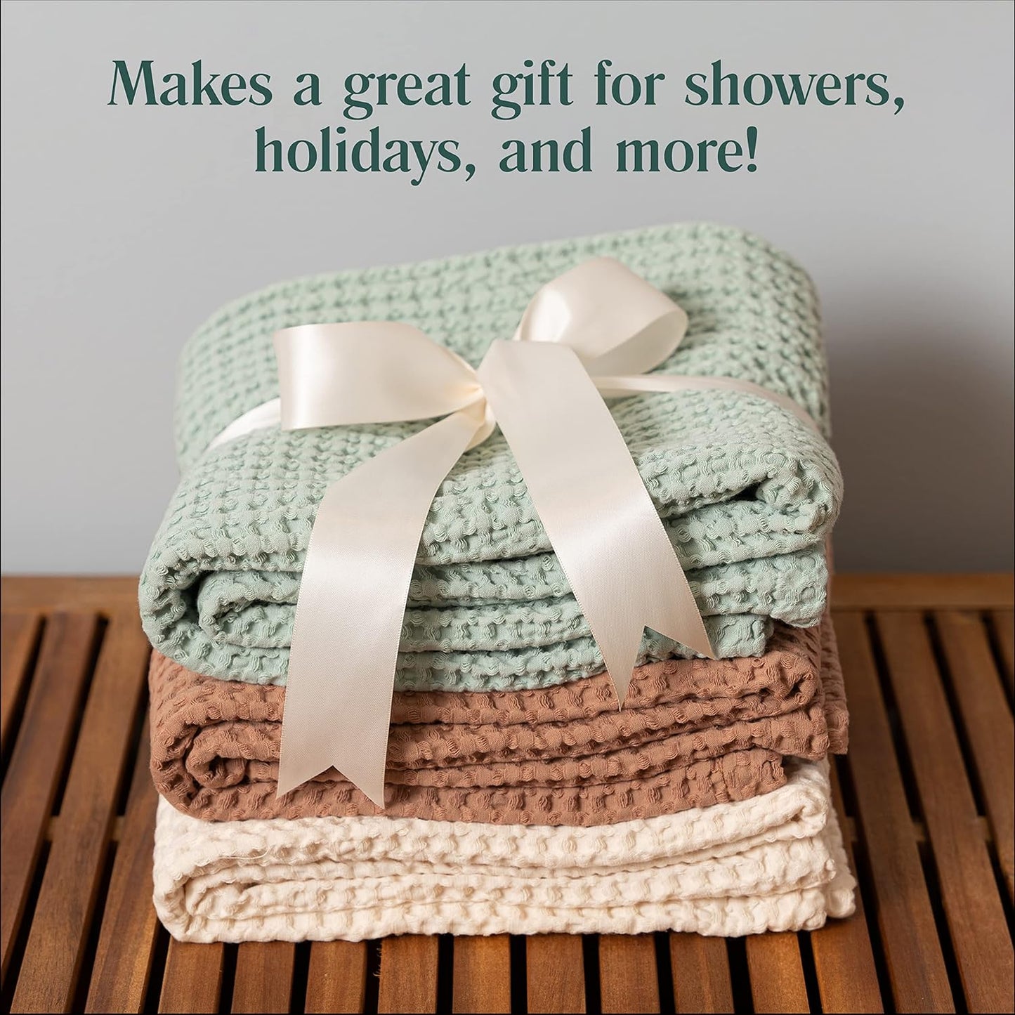 Waffle Baby Blanket Cotton Soft Breathable Swaddle Blanket for Nursery, Stroller & Crib Blanket -Receiving Blankets for Boys & Girls Gender Neutral Toddler Blanket