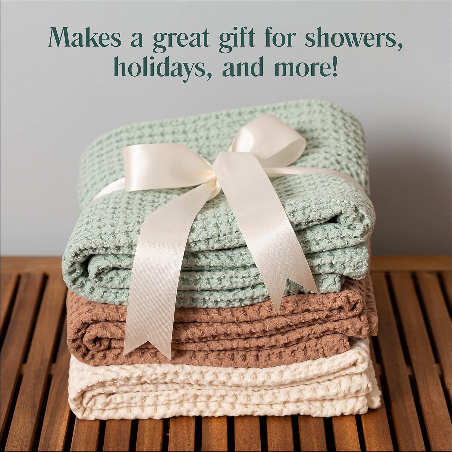 Waffle Baby Blanket Cotton Soft Breathable Swaddle Blanket for Nursery, Stroller & Crib Blanket -Receiving Blankets for Boys & Girls Gender Neutral Toddler Blanket