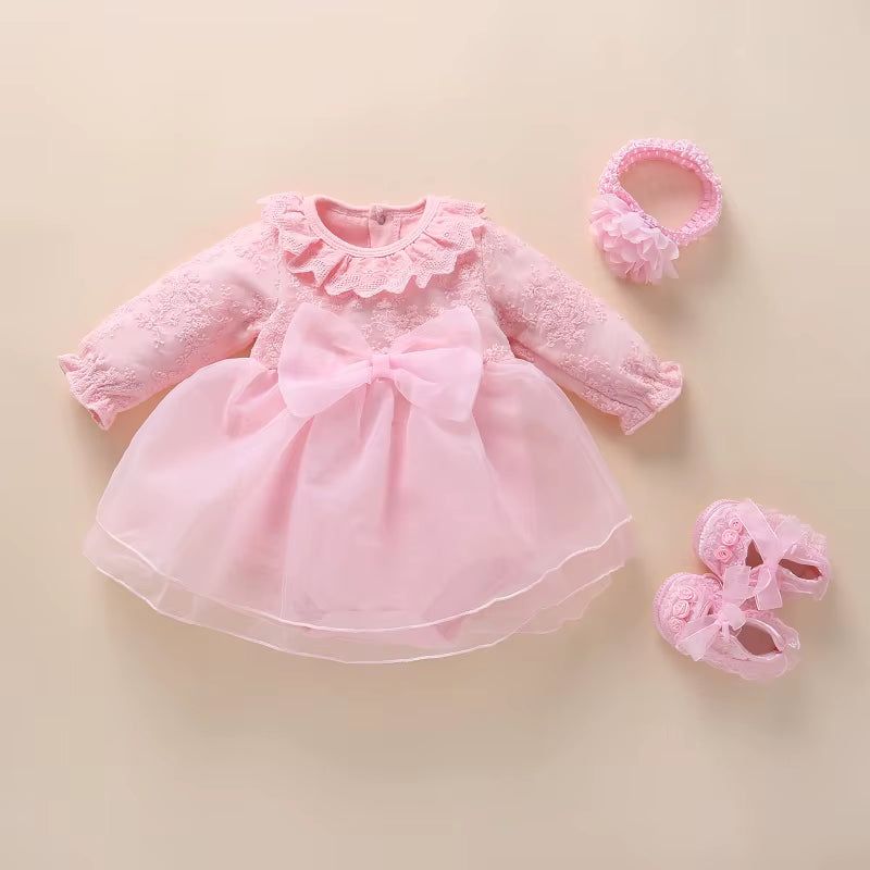 New Born Baby Girl Clothes 2019 Vestidos Christening Dress for Baby Girl Cotton Princess Baby White Baptism Dresses 3 6 9 Months
