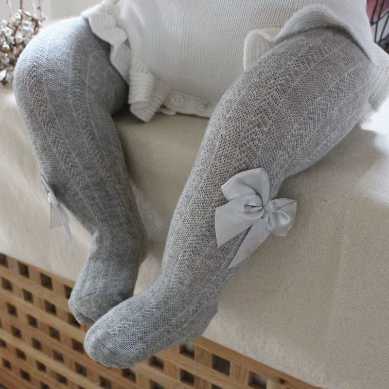 Summer Mesh Baby Girl Tights Cute Bows Solid Color Infant Toddler Pantyhose Breathable Soft Cotton Stockings Baby Girl Clothes