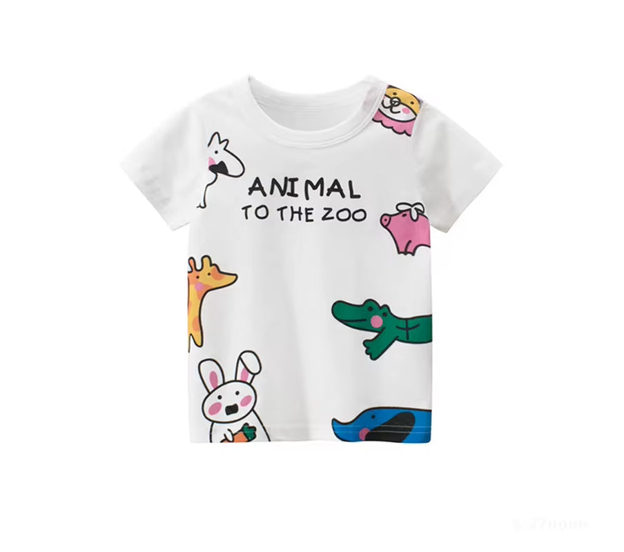 2025 Summer Children Short Sleeve T-Shirts for Girl Printed Bear Baby Girl Top 2-8 Years Baby Girl T Shirts Toddler Girl Clothes
