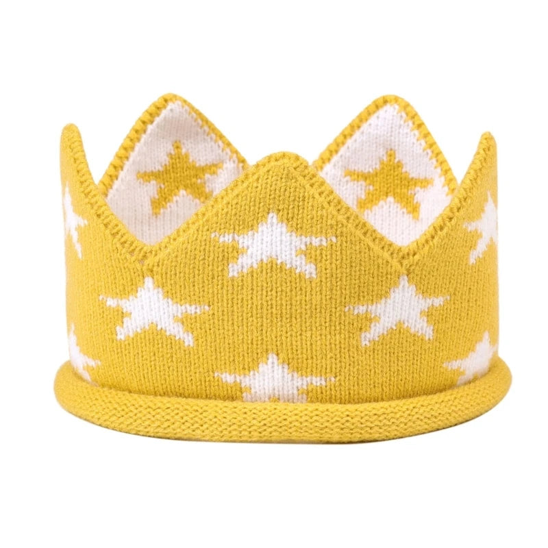 Star Crown Baby Hat Photography Props Autumn Winter Knit Newborn Baby Girl Boy Hat Turban Infant Crown Birthday Party Hat Cap