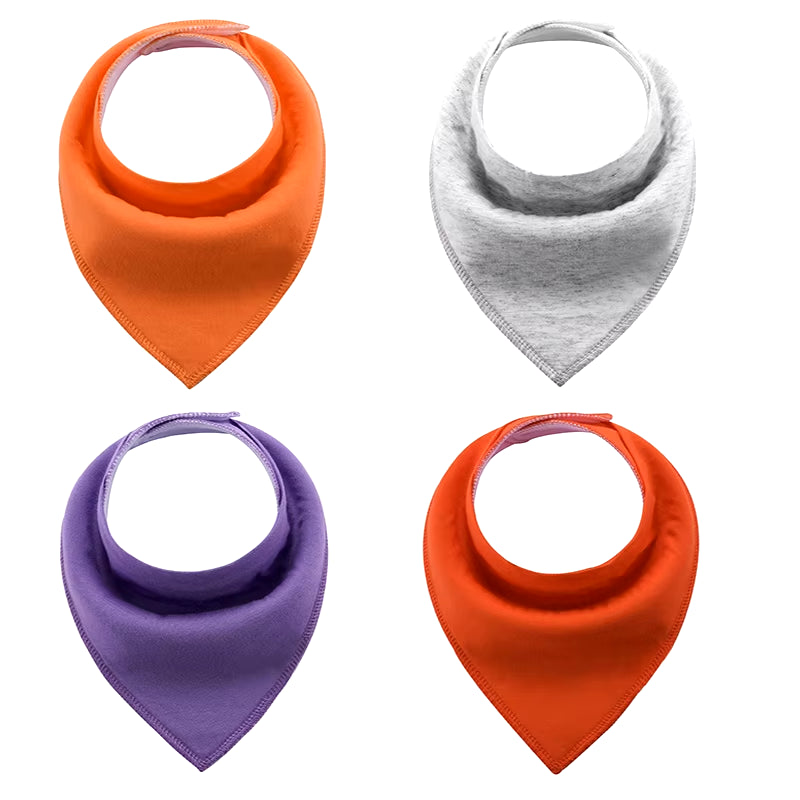 4Pcs Triangle Pure Color Baby Bibs Bandana Soft Baby Boy Baby Girl Wrap Multi-Use Feeding Burp Cloth Scarf Baby Accessories