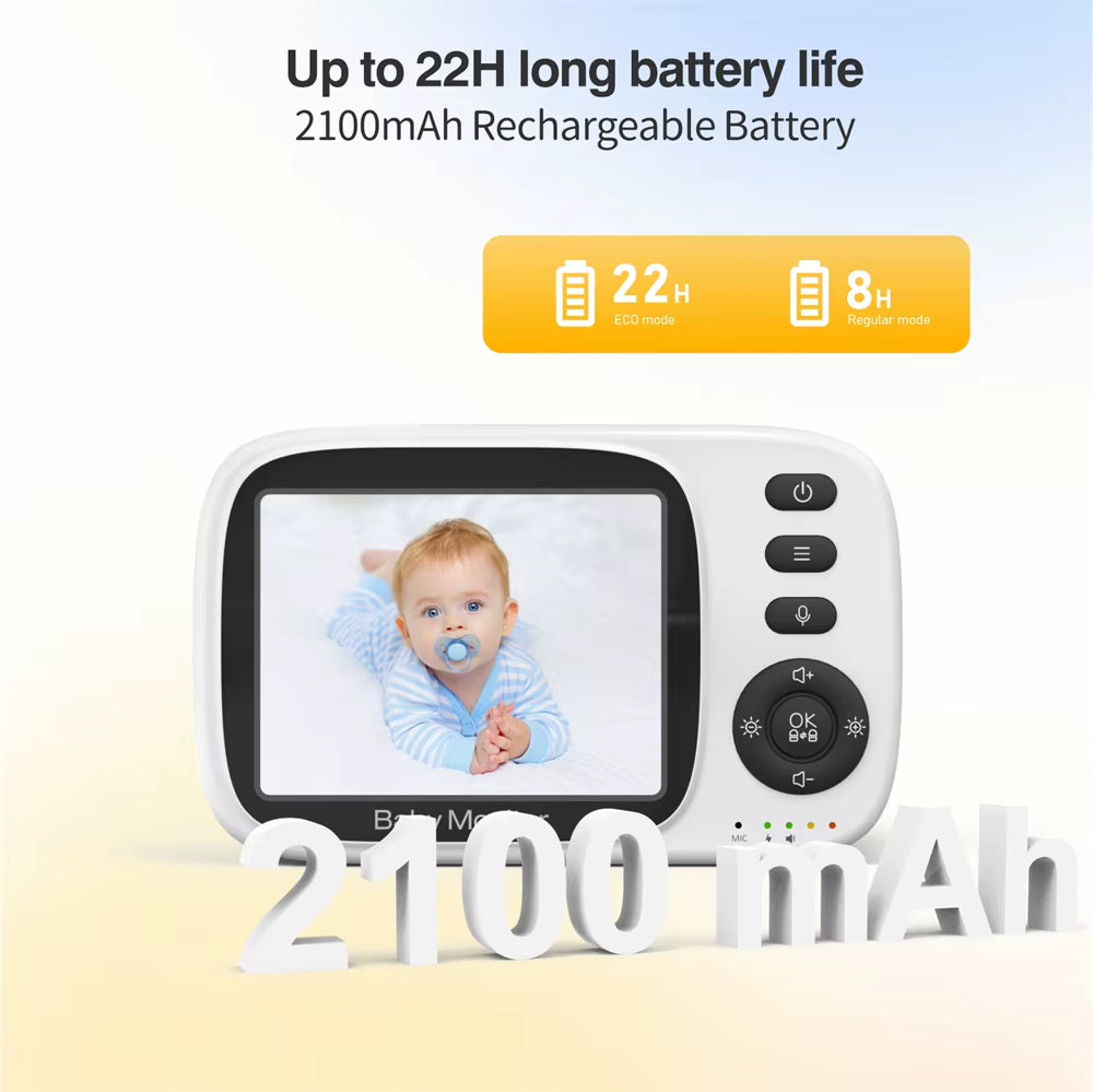 Video Baby Monitor 2.4G Wireless with 3.2 Inches LCD Two Way Audio Talk Night Vision Surveillance Security Camera Babyphone