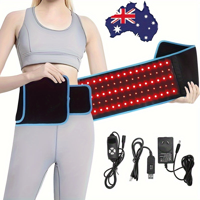 NNETM 660nm Red & 850nm Near Infrared Light Therapy Heated Wrist Belt(Black)