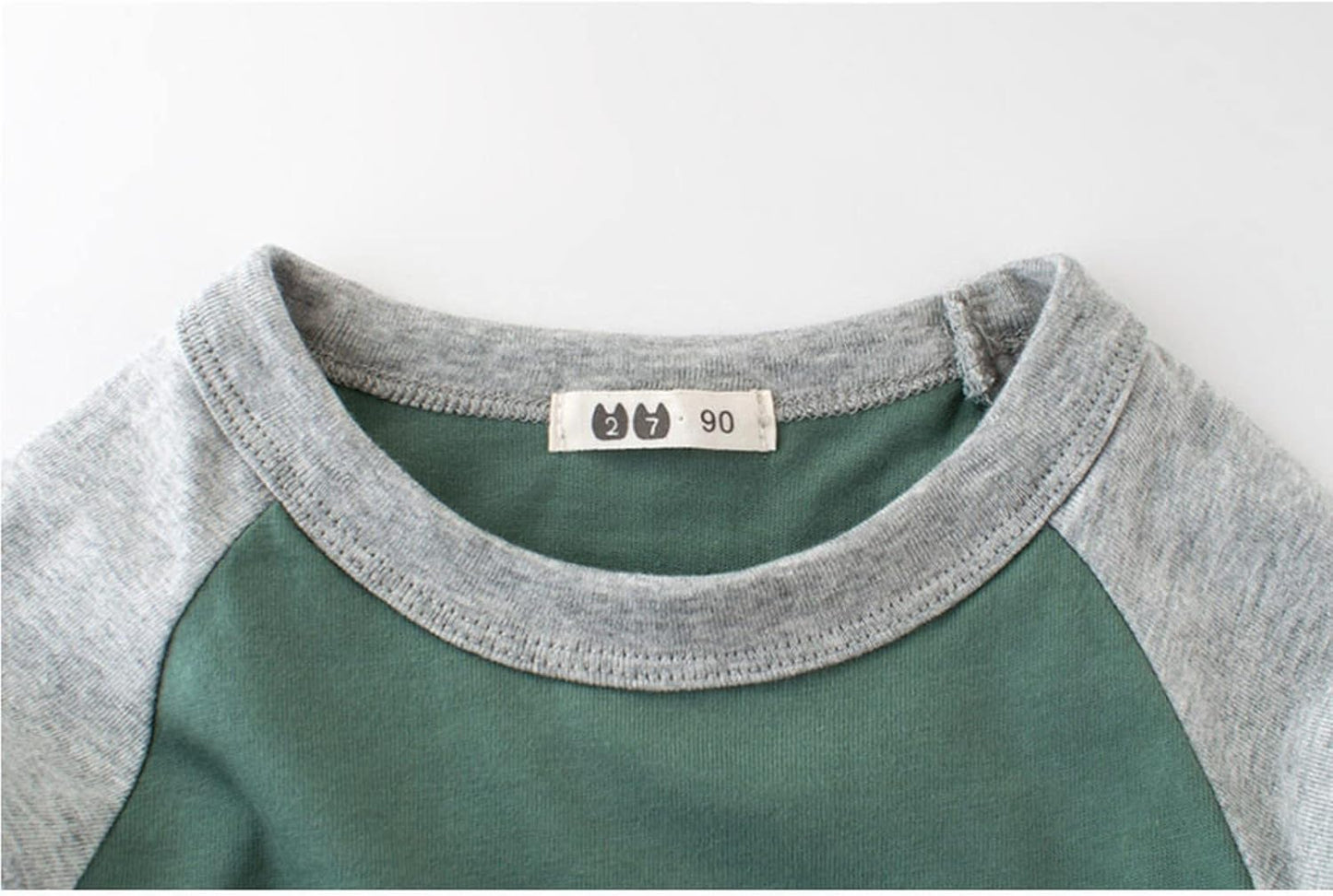 Little Child Clothes Set for Spring Summer Boys Shoulder Patchwork Long Sleeve Tops Cartoon Big Truck Long T (Green, 90)