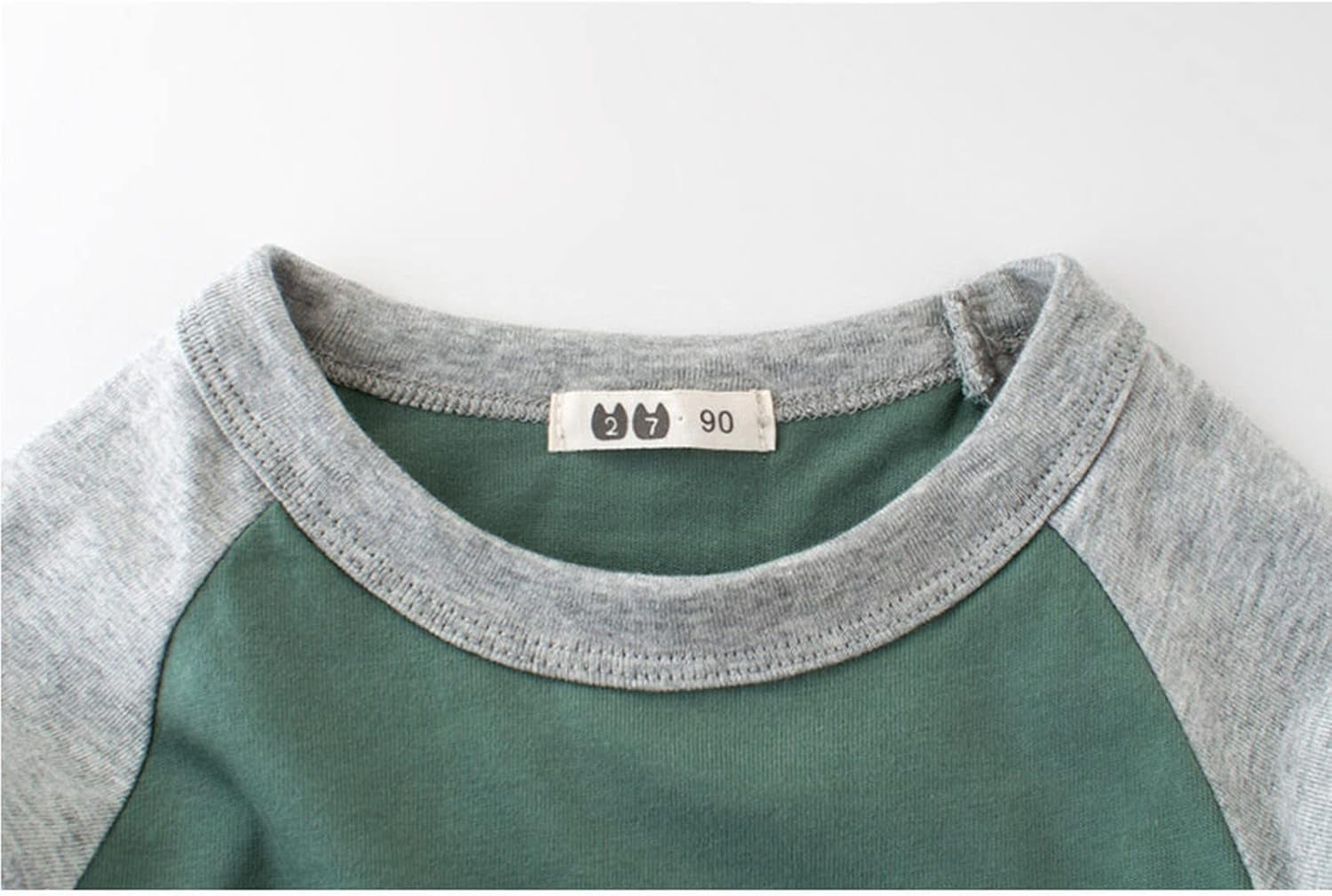 Little Child Clothes Set for Spring Summer Boys Shoulder Patchwork Long Sleeve Tops Cartoon Big Truck Long T (Green, 90)