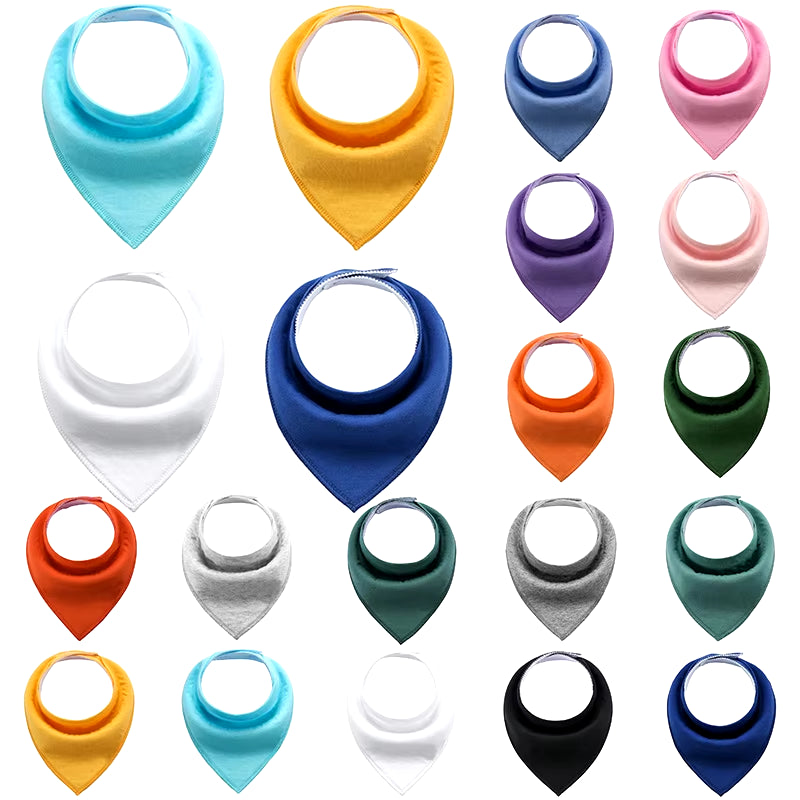 4Pcs Triangle Pure Color Baby Bibs Bandana Soft Baby Boy Baby Girl Wrap Multi-Use Feeding Burp Cloth Scarf Baby Accessories