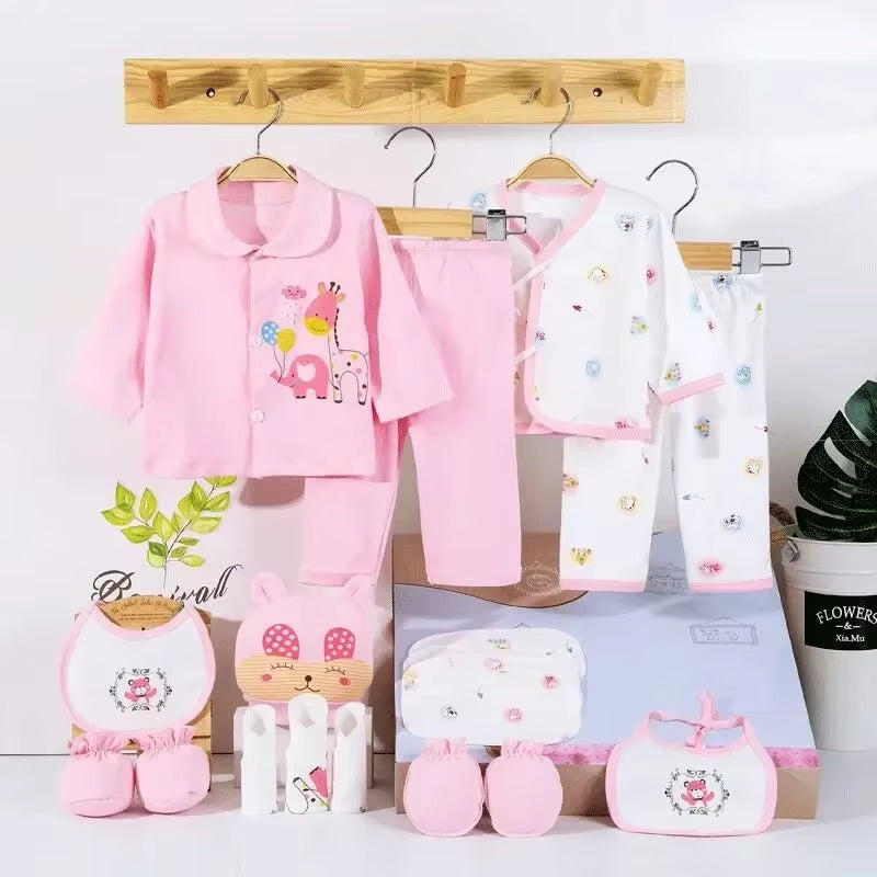 18 Piece/Lot Newborn Baby Girl Clothes Set 100% Cotton Infant Baby Girl Set Soft Autumn Boys Clothing Baby Gift without Box