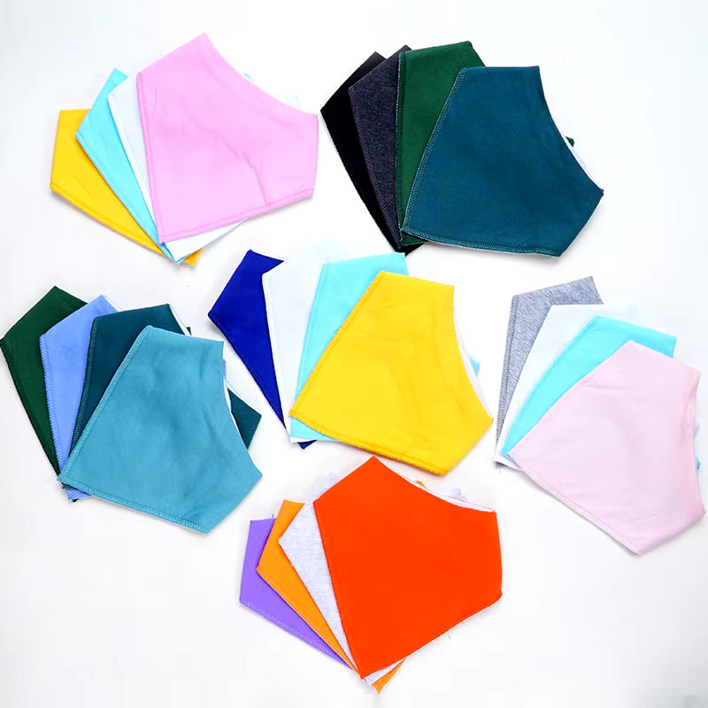 4Pcs Triangle Pure Color Baby Bibs Bandana Soft Baby Boy Baby Girl Wrap Multi-Use Feeding Burp Cloth Scarf Baby Accessories