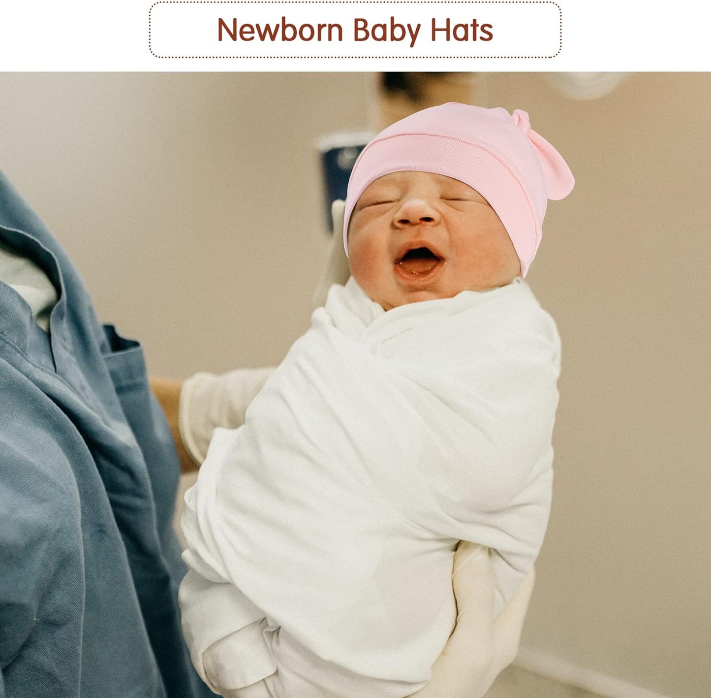 Newborn Baby Hat and Mittens Set - Soft Cute Mittens and Hat for Baby Girls and Boys 0-6 Months