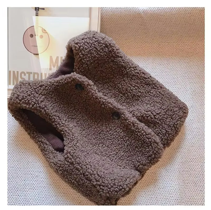 Children'S Double Vest Baby Girl and Boy Plush Vest Baby Girl Winter Clothes Toddler Girl Vest