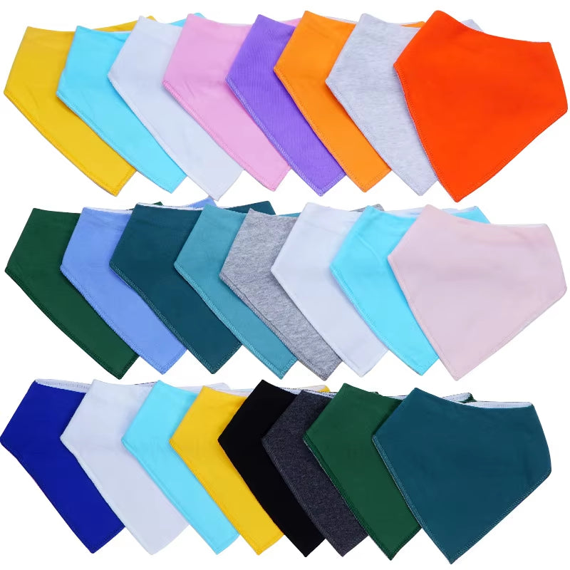 4Pcs Triangle Pure Color Baby Bibs Bandana Soft Baby Boy Baby Girl Wrap Multi-Use Feeding Burp Cloth Scarf Baby Accessories
