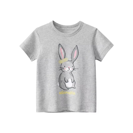 2025 Summer Children Short Sleeve T-Shirts for Girl Printed Bear Baby Girl Top 2-8 Years Baby Girl T Shirts Toddler Girl Clothes