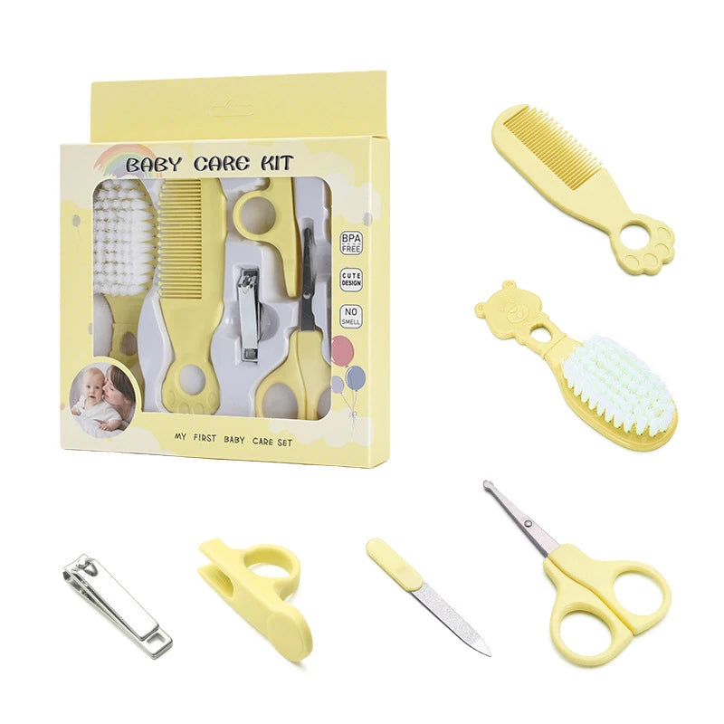 Baby Care Kit Kid Multi-Functional Nail Clipper Comb Hair Thermometer Grooming Brush Kit Scissors Baby Health Care Set Newborn