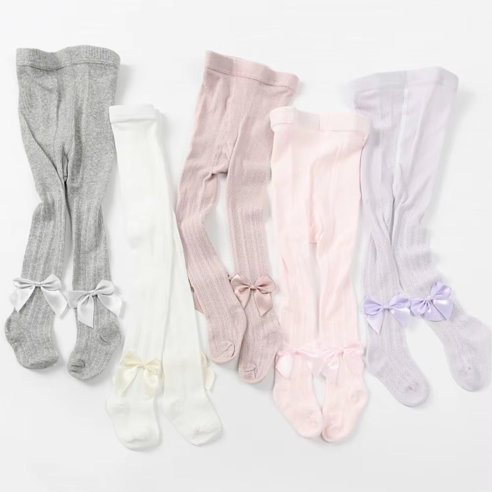 Summer Mesh Baby Girl Tights Cute Bows Solid Color Infant Toddler Pantyhose Breathable Soft Cotton Stockings Baby Girl Clothes