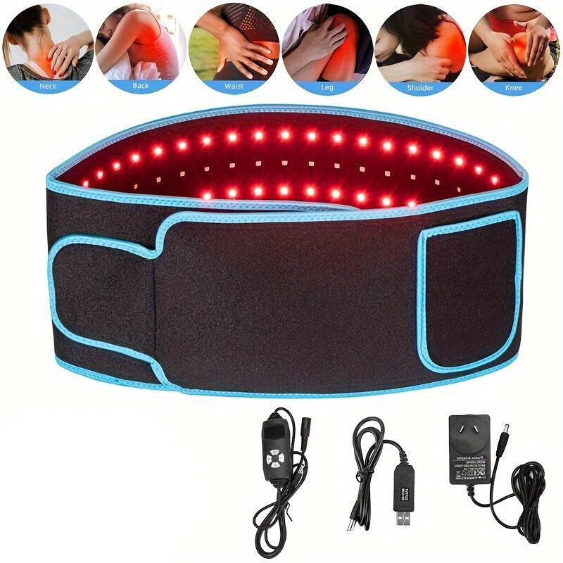 NNETM 660nm Red & 850nm Near Infrared Light Therapy Heated Wrist Belt(Black)