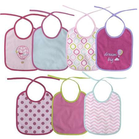 Baby Care Premium 7-Piece Bib Set - Girl's Delightful Collection