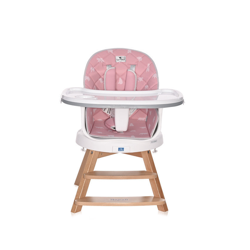 Lorelli Napoli Premium Rotatable High Chair - Pink Bears Enchantment