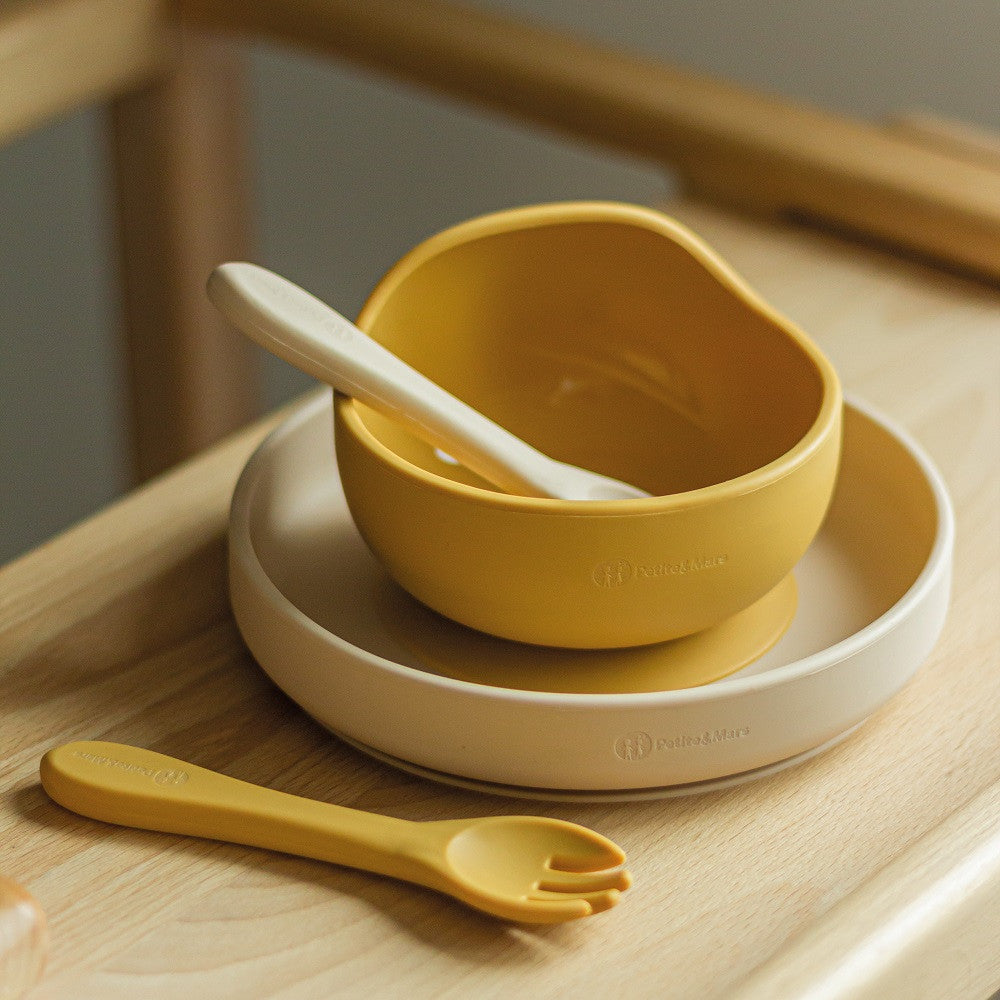 Petite&Mars Premium Silicone Bowl with Suction Cup - Intense Ochre Take&Match Collection