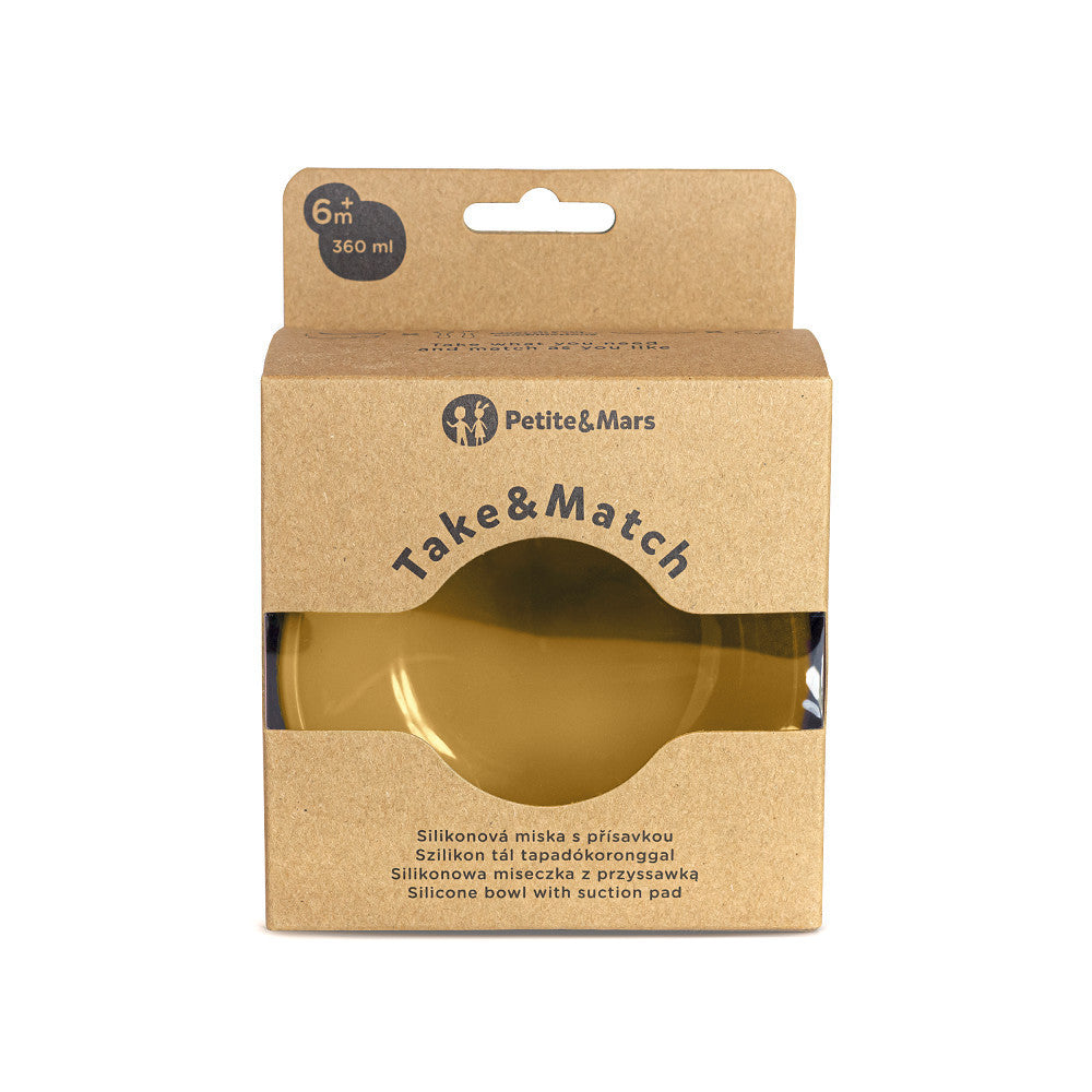 Petite&Mars Premium Silicone Bowl with Suction Cup - Intense Ochre Take&Match Collection