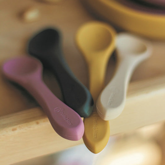 Petite&Mars Premium Silicone Utensils - Desert Sand Take&Match Collection (6+ months)