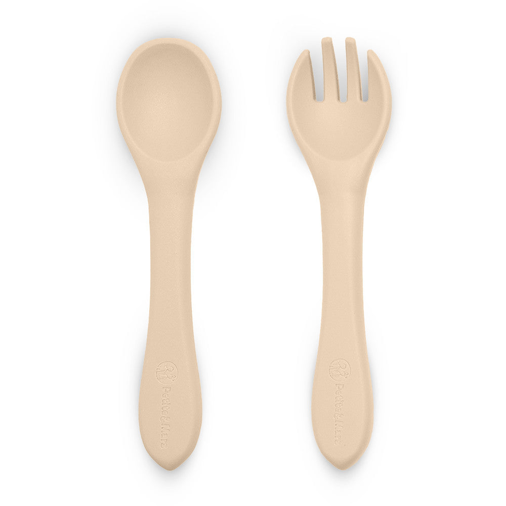 Petite&Mars Premium Silicone Utensils - Desert Sand Take&Match Collection (6+ months)