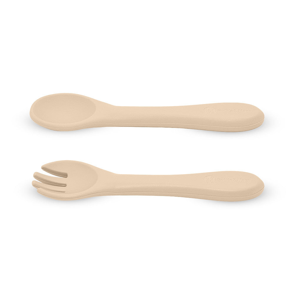 Petite&Mars Premium Silicone Utensils - Desert Sand Take&Match Collection (6+ months)