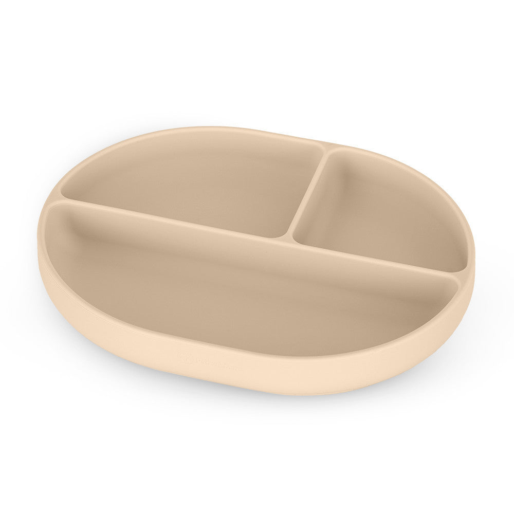 Petite&Mars Premium Silicone Divided Oval Plate - Desert Sand Take&Match Collection (6+ months)