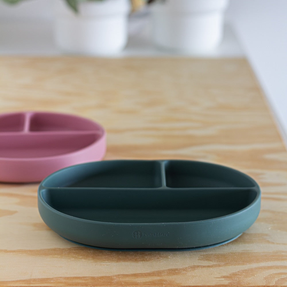 Petite&Mars Premium Silicone Divided Oval Plate - Desert Sand Take&Match Collection (6+ months)