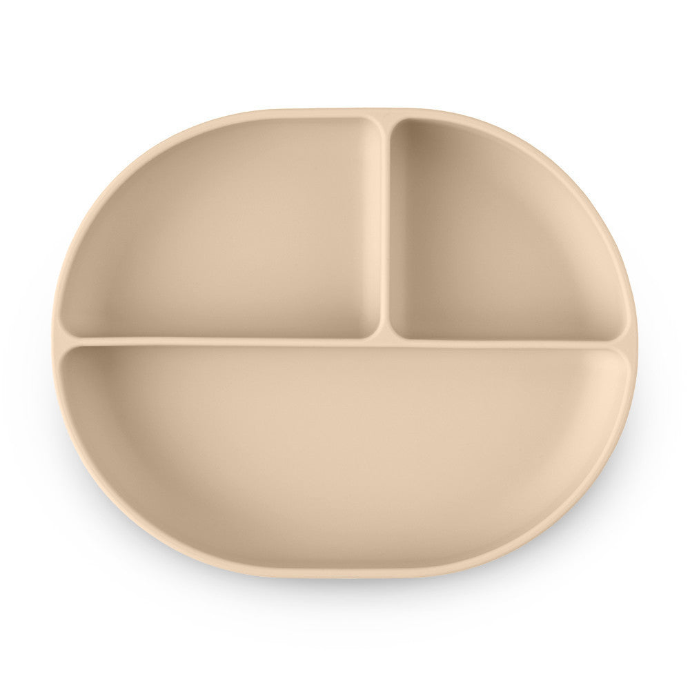 Petite&Mars Premium Silicone Divided Oval Plate - Desert Sand Take&Match Collection (6+ months)