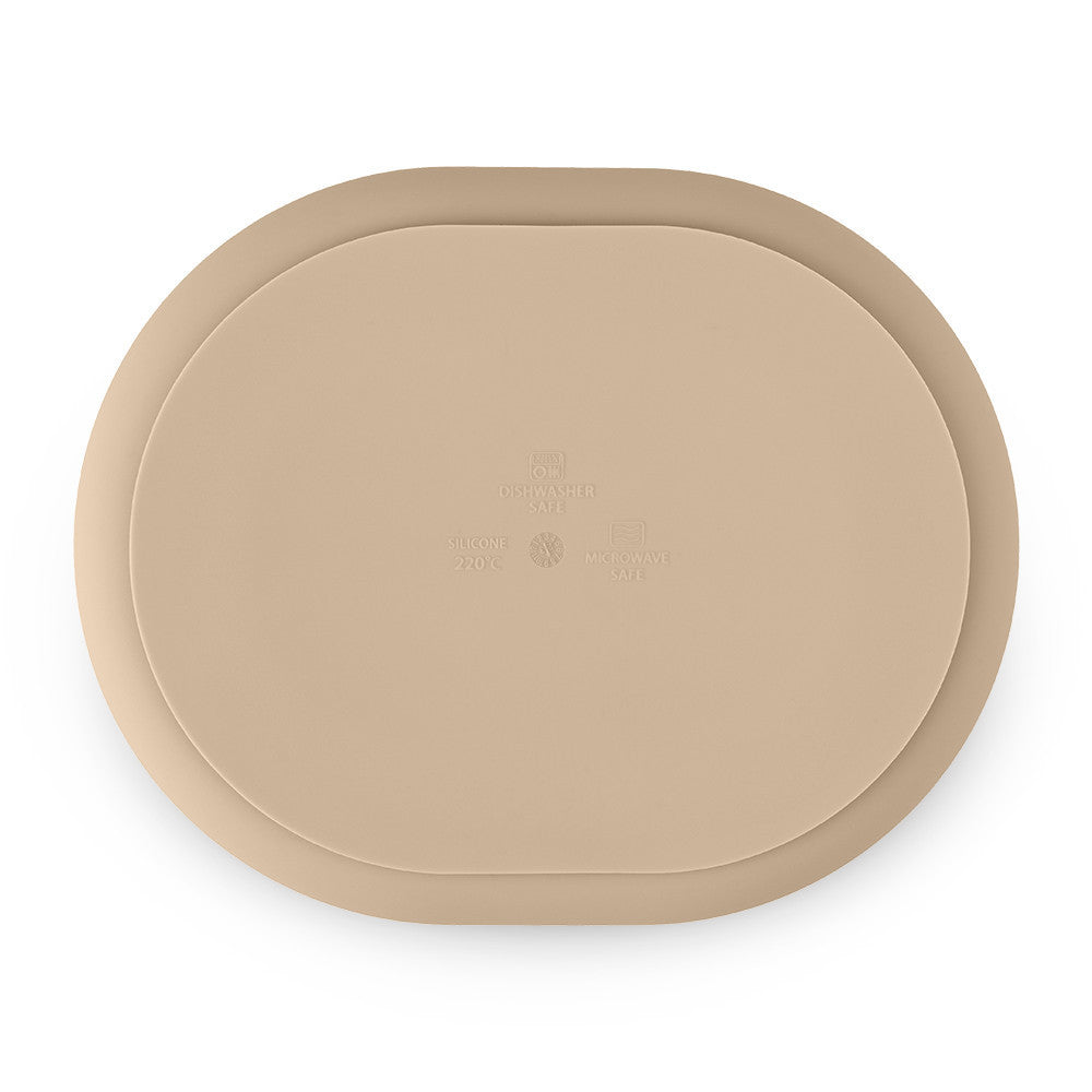 Petite&Mars Premium Silicone Divided Oval Plate - Desert Sand Take&Match Collection (6+ months)