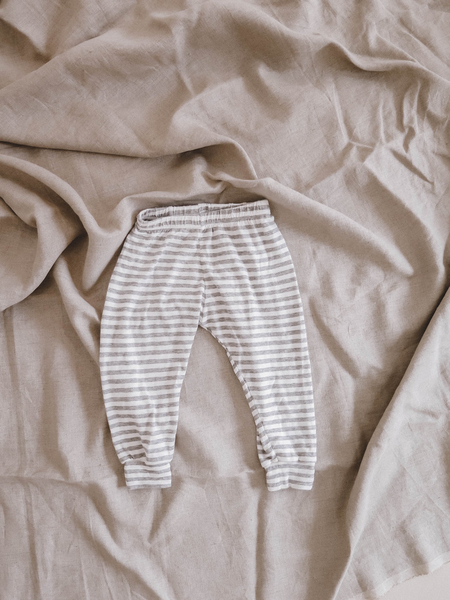 Simple Premium Organic Cotton Lounge Pants - Striped Grey Luxury Collection