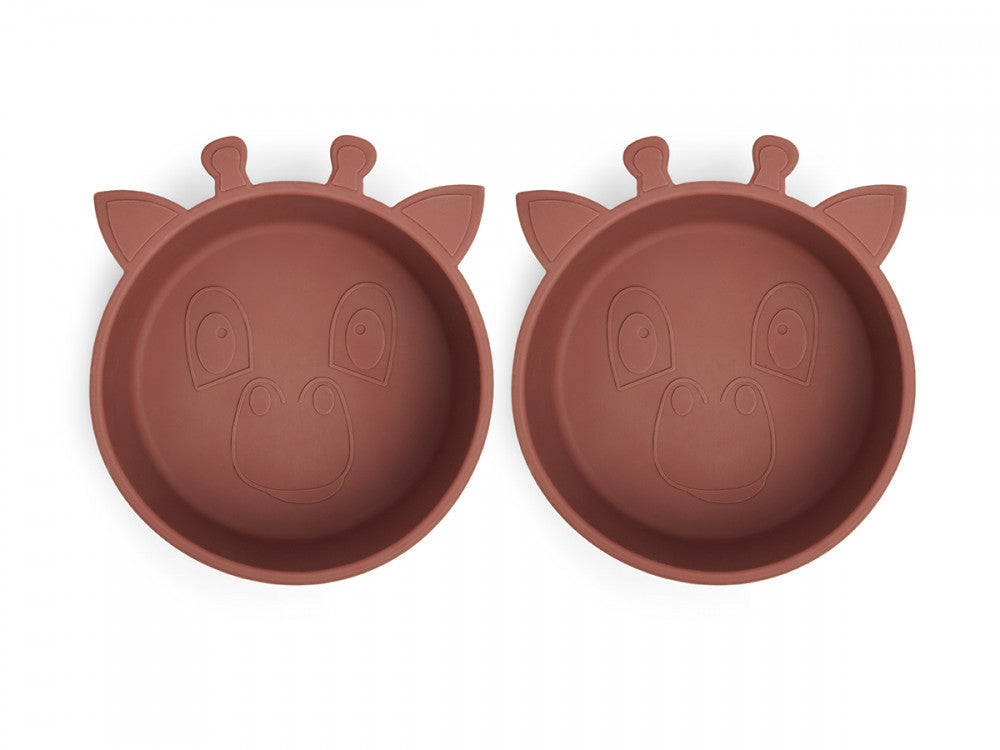 NUUROO Premium Silicone Deep Bowls 2-Pack - Mahogany Scandinavian Collection