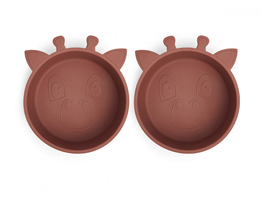 NUUROO Premium Silicone Deep Bowls 2-Pack - Mahogany Scandinavian Collection