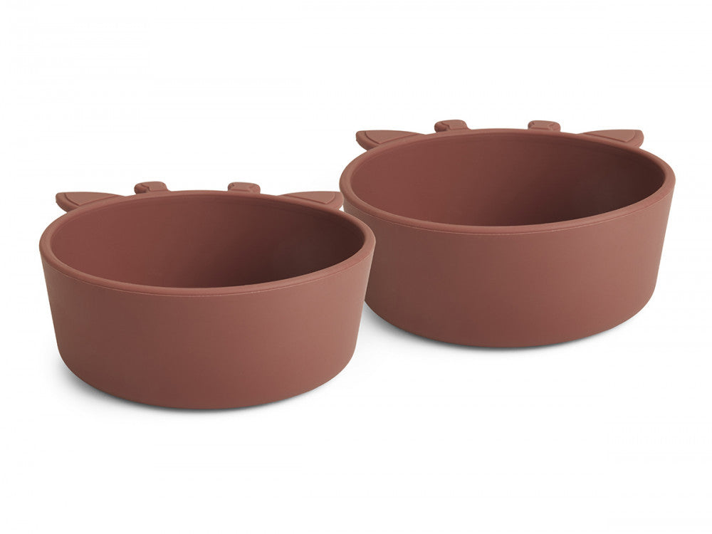 NUUROO Premium Silicone Deep Bowls 2-Pack - Mahogany Scandinavian Collection