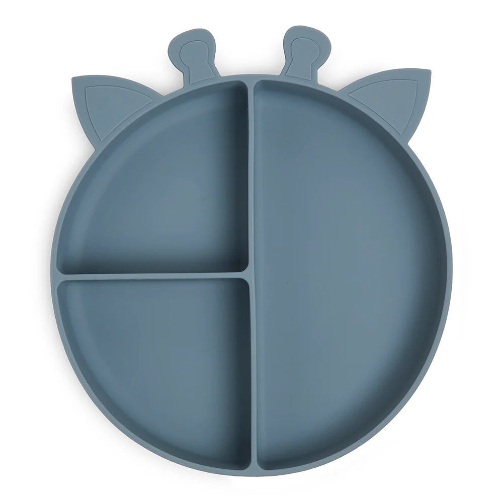NUUROO Premium Divided Silicone Plate - Ocean Blue Giraffe Scandinavian Collection