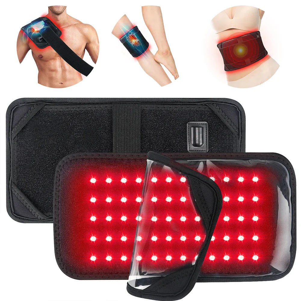 NNEOBA 60-LED Red Infrared Light Therapy Belt Black-0