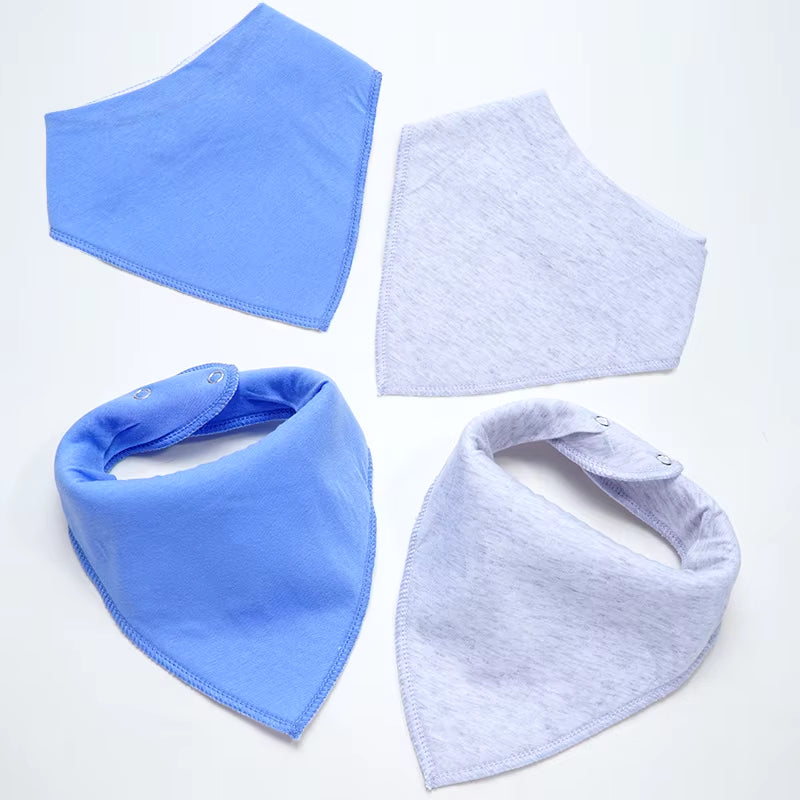 4Pcs Triangle Pure Color Baby Bibs Bandana Soft Baby Boy Baby Girl Wrap Multi-Use Feeding Burp Cloth Scarf Baby Accessories